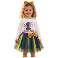 thumbnail image 3 of mgoYE Baby Girl Mardi Gras Outfit Newborn Infant First Mardi Gras Dress Tutu Skirt with Headband Set, 3 of 9