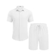 thumbnail image 4 of Conjunto corto de verano para hombre COOFANDY, blanco, talla mediana, 4 of 5