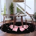 thumbnail image 3 of Valentine's Day Round Area Rug 7Ft Washable Circle Rugs for Dorm Laundry Room, Pink Bowknot Ribbon on Black Mother's Day Non-Slip Carpet Floor Mats Indoor Outdoor Carpet Runner Aesthetic Home Decor, 3 of 8