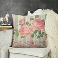 thumbnail image 2 of PRATYUS  Square Throw Pillow Covers Pink Rose Blossom Floral Flowers with Polka Dots Pillow Cases Decorative for Home Bedroom Sofa Pillowcases Standard Size 18X18 Inch, 2 of 5