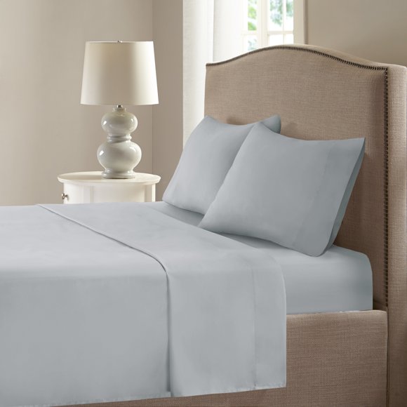 Comfort Spaces Coolmax Moisture Wicking Set Super Soft, Fade Resistant, 17" Deep Pocket, All Around Elastic Warm Weather Cooling Sheets for Night Sweats, Twin, Grey 3 Piece