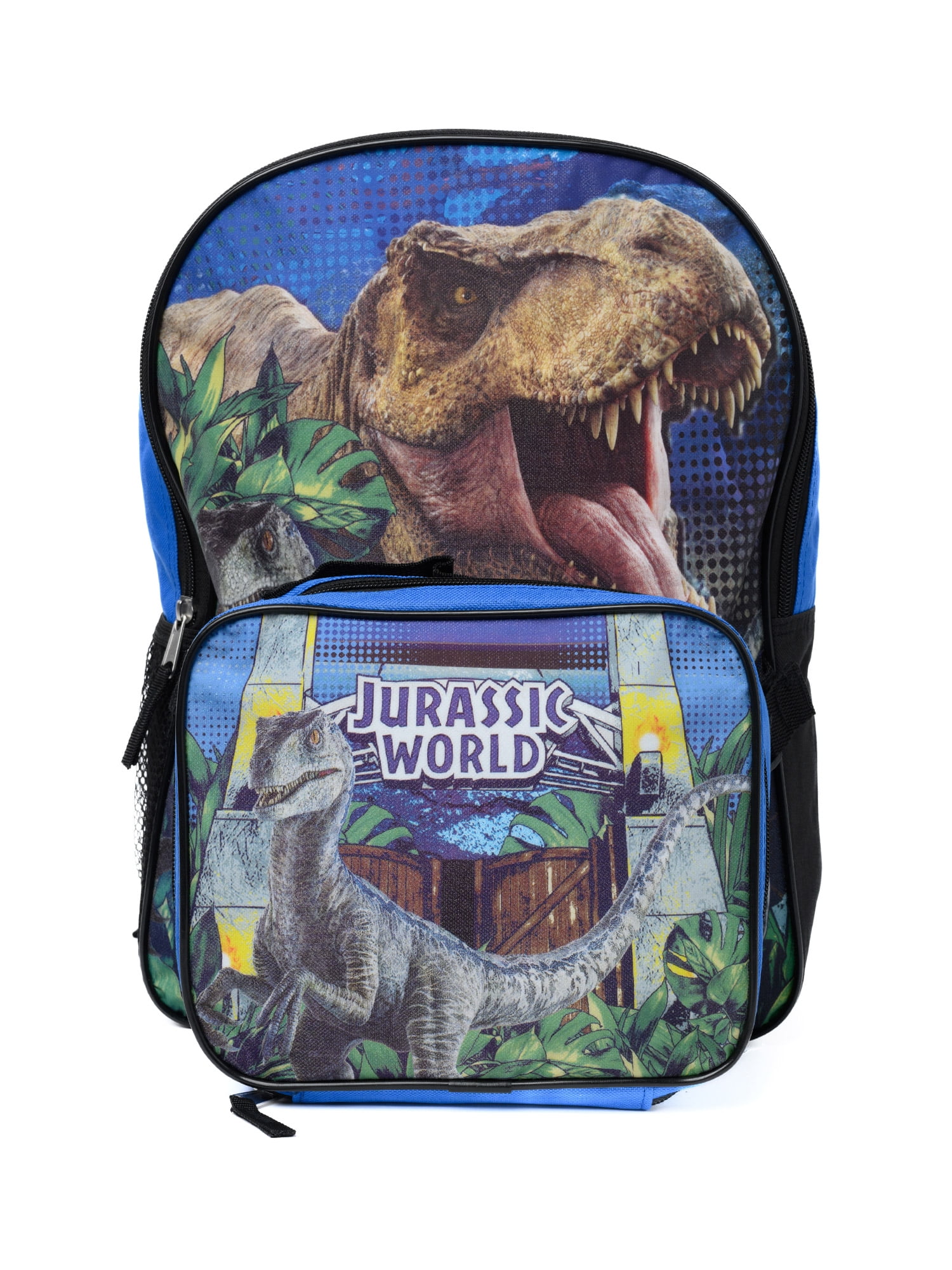 Jurassic World Kids Dino School Set 16 Backpack Detachable Insulated Lunch Box in Blue Black Walmart