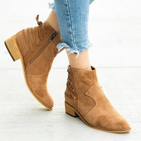

MIASHUI Women s Ladies Fashion Ankle Thick Cross Tie Zipper Short Boots Casual Shoes Women Sneakers Shoes Wedges Women Shoes Casual