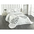 thumbnail image 3 of Ambesonne Music Quilted Bedspread Set 3 Pcs, Musical Note Love Art, Queen Size, Black and White, 3 of 5