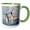 Green/White, variant on 3drose, Antarctica, Emperor Penguins Standing in Winter, 11oz Two-tone Yellow Mug