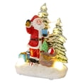 thumbnail image 1 of Adorno musical en miniatura iluminado navideño, estatuilla de resina, exhibidores navideños para decoración de bodas, hogar o jardín, delicado Papa Noel, 1 of 8