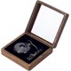 thumbnail image 1 of Caja de madera de nogal de 4x4 pulgadas para relojes de bolsillo, organizador, estuche de exhibición, caja de regalo, 1 of 9