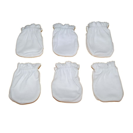 6 Pairs 100% Cotton Newborn Infant/Baby Anti-scratch Gloves/Mittens -