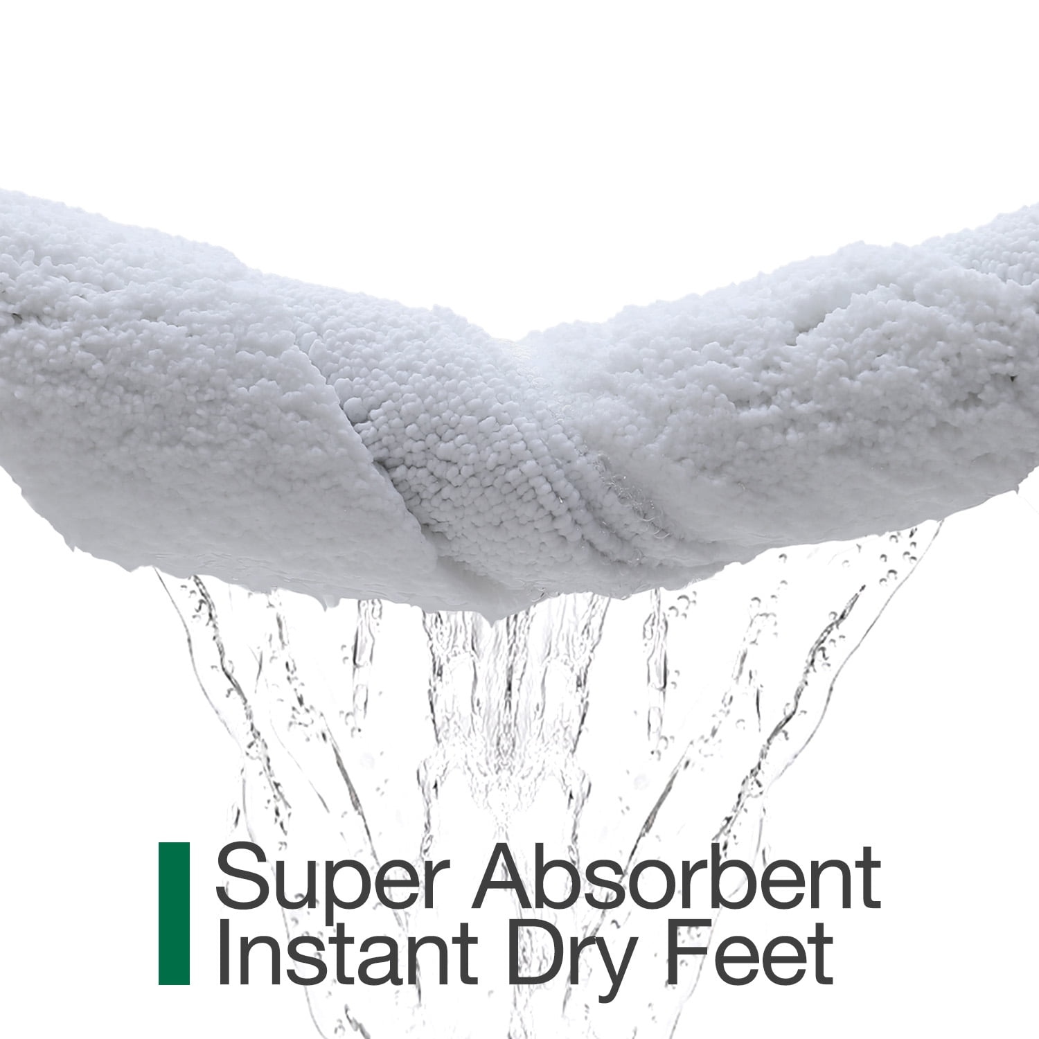 FRABE Non Slip Bathroom Rug with Rubber Backing, Ultra Absorbent Quick Dry Microfiber Bath Mat, Machine Washable, White, 24"x60"