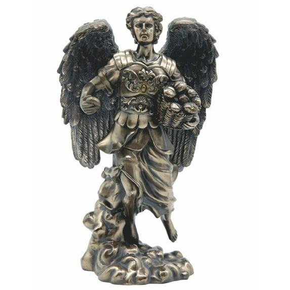 FC Design 12"H Bronze Archangel Barachiel Statue Chief of the Guardian Angels Holy Figurine Angel of Blessings Religious Decoration