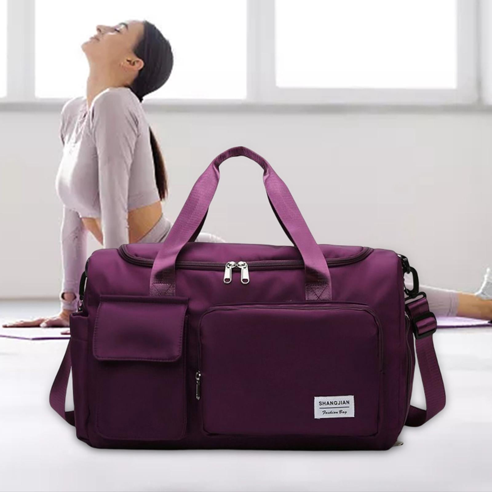 Waterproof Sports Duffel Tote Handbag Wet Pocket Shoulder Bag for Men Women Red