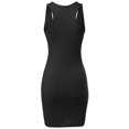 thumbnail image 3 of FashionOutfit Women's Fitted Solid Basic Sleeveless Racerback Bodycon Mini Dress, 3 of 3