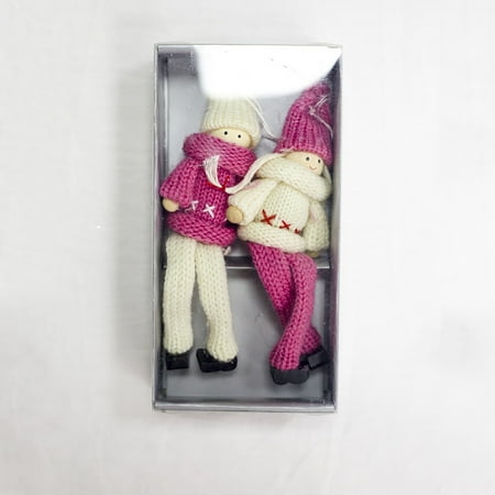 

NEGJ Christmas Doll Decoration Pendant Wool Doll Gift 2 Christmas Decorations