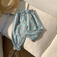 thumbnail image 5 of Odeerbi 1-9 Years Toddler Girls Cotton Bloomers Summer Floral Ruffle Jogger Pants Flower Print Cute Leisure Lantern Pants Haren Pants, 5 of 9