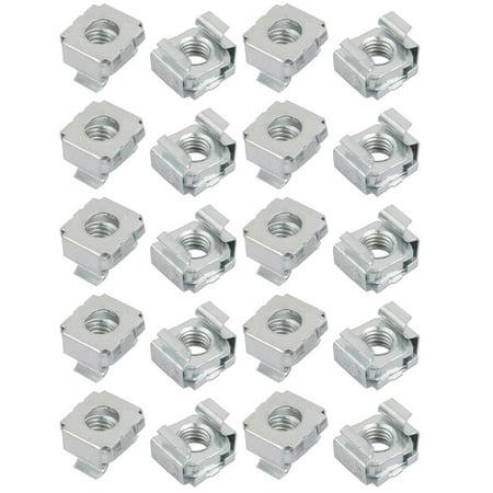 Silver Plated Server - 20Pcs M8 Carbon Steel Zinc Plated Cage Nut Silver Tone for Server Shelf Cabinet