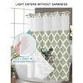 thumbnail image 4 of No Hook Shower Curtain with Snap in Liner,Green Dinosaur Bicycle Waterproof Bath Curtain Double Layers with See Through Top Window,Abstract Green Geometric Pattern Hotel Shower Curtains 36x72in, 4 of 9