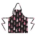 thumbnail image 2 of Black and Pink Christmas Tree Apron-Garden Aprons for Women with Pockets-Cotton Linen Waterproof Kitchen Cooking Gardening Aprons Adjustable for Kitchen,Cooking,BBQ and Salon 32"x27", 2 of 7