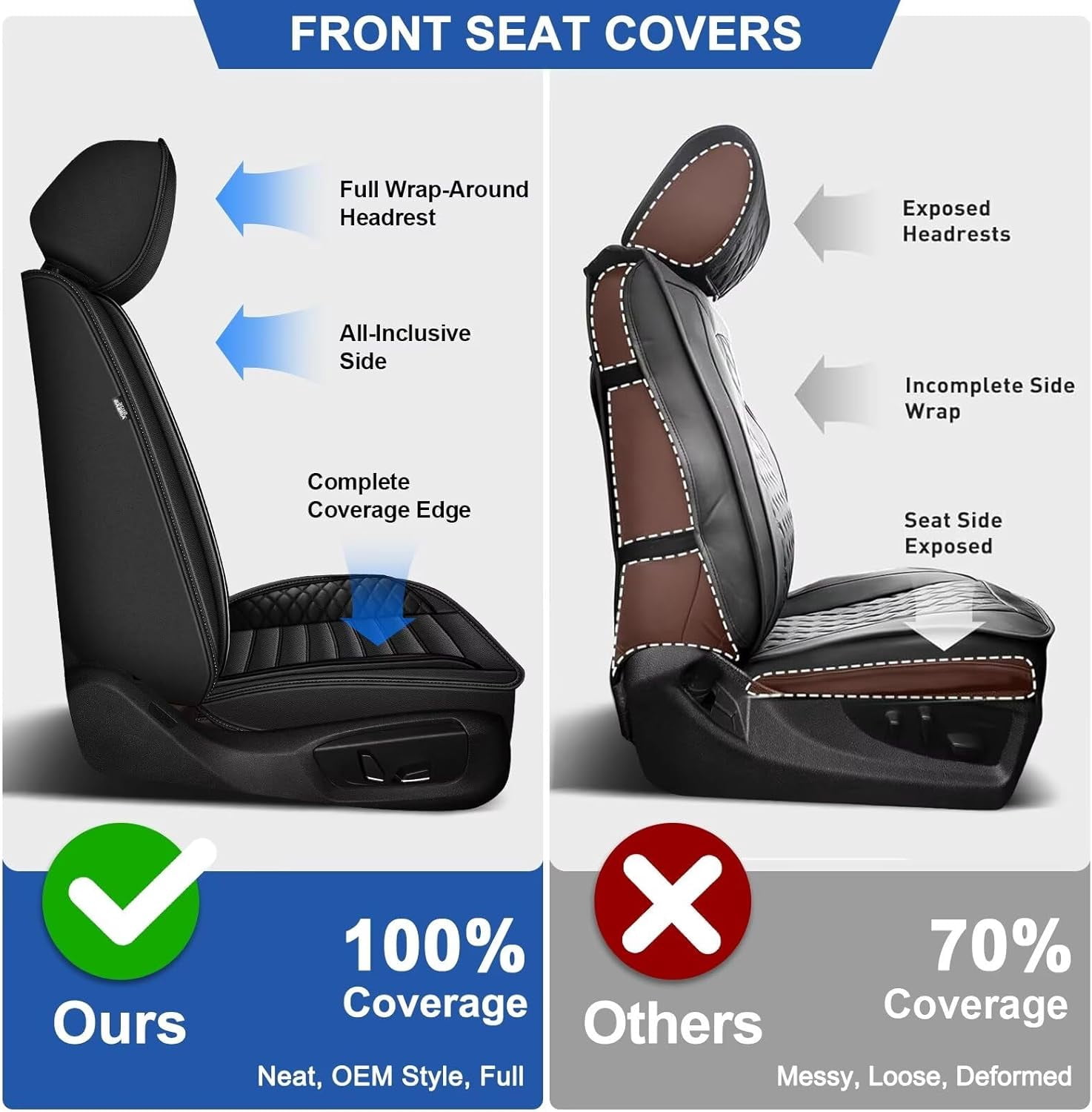 DIKSOAKR Seat Covers Fit for 2015-2024 2025 Chevrolet Chevy Colorado Crew Cab Z71 LT ZR2 Custom Leather Truck Seat Covers