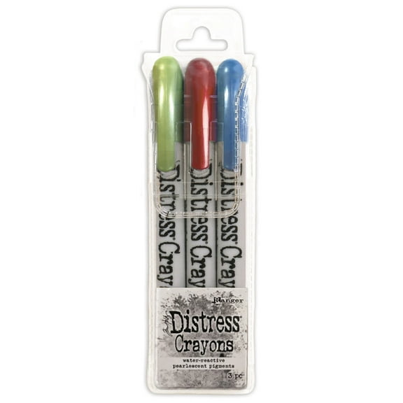 Tim Holtz Distress Crayon Pearl Set-Holiday Set# 3