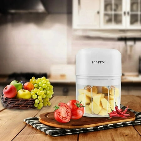 

YANSION Wireless Electric Small Food Choppers Mini Food Processor for Garlic Veggie Vegetables fruit Salad Mincing & Puree Kitchen 1 Cup 250ML BPA Free White