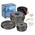 thumbnail image 2 of Kitchenware set,Picnic Person Outdoor Utensils 10pcs Cookware Mess Cookware Set Pan Non-stick Suitable 2-3 Person Outdoor Non-stick Suitable 2-3 Portable Outdoor Cookware Pot Pan Suitable 2-3 Person, 2 of 7