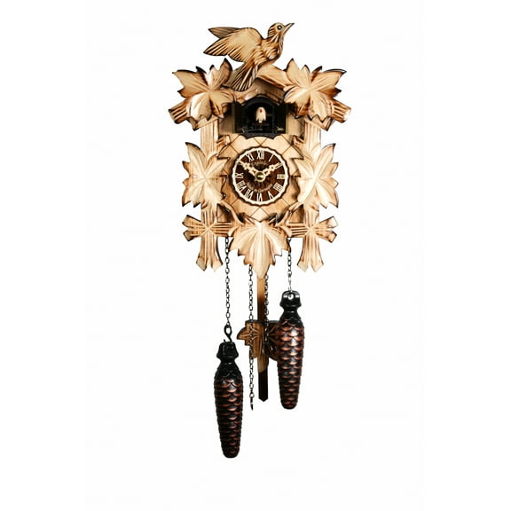Quartz Cuckoo Clock 5 leaves, bird, with music EN 522/22 QM