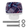 thumbnail image 1 of 4 Pieces Set Drawer Pulls Handle Square Wardrobe Cabinet Knobs with Stainless Steel Screws Furniture Kitchen Decor, 1 of 1