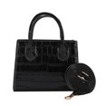 thumbnail image 2 of Bolsa Bolso de hombro de color puro con patrón de cocodrilo retro para mujer Bolso pequeño (negro) JShteea Para Estrenar, 2 of 9