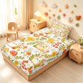 thumbnail image 4 of Homewish Cute Botanical Mushrooms Twin Sheets,Kawaii Guinea Pig Animals Bedding,White,3pcs,1 Flat Sheet,1 Fitted Sheet and 1 Pillowcase, 4 of 6