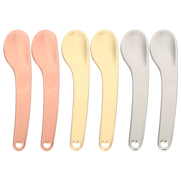 LULULION 6pcs Skin Care Scoop Silver for Applying Moisturizers during Cosmetic Use