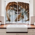 thumbnail image 2 of Ambesonne Tiger Kitchen Curtains, Siberian Predator Feline, 55"x39", Pale Brown Black, 2 of 3