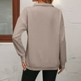 thumbnail image 6 of Mohiass Women Half Zip Oversized Sweatshirts Long Sleeve Solid Color Drop Shoulder Fleece Workout Pullover Light Brown XL, 6 of 8