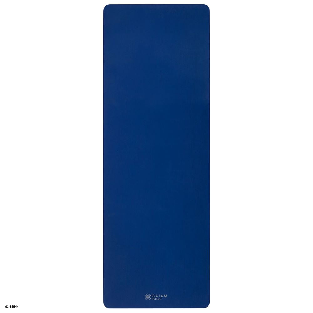 Gaiam Rubber Yoga Mat, Blue, 4mm Thick