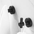 thumbnail image 5 of 4-Piece Wall-Mounted Bathroom Robe Hook with hidden mounting base in Black, 5 of 7