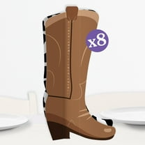 Big Dot of Happiness 3D Western Cowboy Boots Centerpiece Table Decorations, Freestanding Wild West Birthday, Bachelorette Party Centerpieces, 8 Count