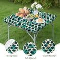 thumbnail image 4 of Leopard Pattern with Green and Black Spots Square Fitted Tablecloth with Elastic Edge,Square Table Cover,Washable Elastic Table Cover for Home Kitchen Party Decor 34"x34", 4 of 6