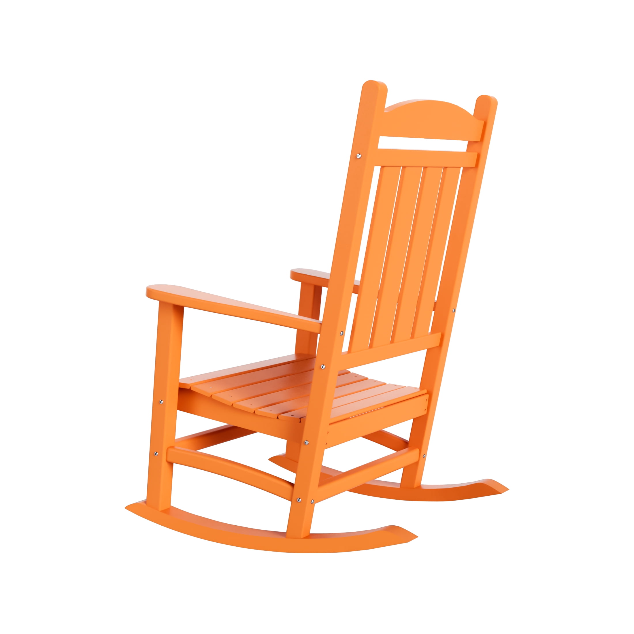 GARDEN Classic Plastic Adirondack Porch Rocking Chair, Orange
