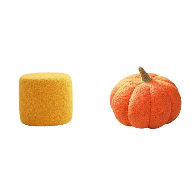 Taburete otomano redondo con reposapiés, asiento tipo banco, silla, sofá cilíndrico pequeño, taburete de té, cojines de calabaza de Halloween, cojín d