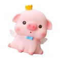 thumbnail image 4 of Alcancía de cerdo, artesanía, obra de arte, decoración, regalo, fácil de usar, tarro de dinero, figura de cerdo Cerdo mediano con ojos abiertos, 4 of 9