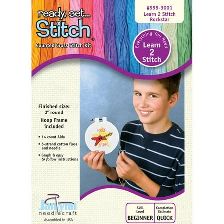 Janlynn Ready, Set...Stitch "Rock Star" Counted Cross Stitch Kit