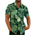 thumbnail image 2 of Cllios Mens Hawaiian Shirts Summer Tropical Graphic Aloha Tops Loose Fit Lapel Collared Short Sleeve T-shirts Cotton Button Down Bowling Shirts S-5XL, 2 of 4