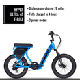 thumbnail image 4 of Hyper Bicycles 20" Ultra 40, 36V Electric Bike, Adult Ages 13+, 250W Motor, Blue, 4 of 19
