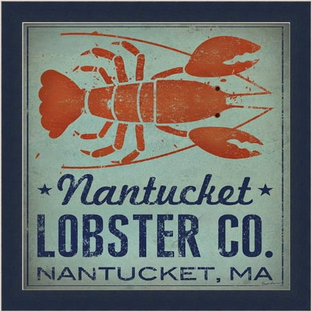 FRAMED Nantucket Lobster Company Nantucket MA by Ryan Fowler 12x12 Signs Fish Seaside Seafood Animals Art Print (Best Lobster In Nantucket)