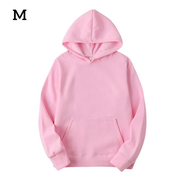 Hoodie Cotton Unisex Hooded Sweatshirt Sweat Absorbing Warming Sweater  Hoodie, Pink, M 