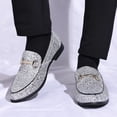 thumbnail image 6 of COSIDRAM Men's Glitter Dress Shoes Metallic Sequins Tuxedo Luxury Gold Buckle Loafers Slip-on Wedding Party Shoes, 6 of 6