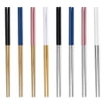 thumbnail image 4 of Palillos de acero inoxidable, vajilla de metal antideslizante con espiral hueca cuadrada para el hogar, restaurante de hotel, palillos de oro negro, 4 of 4