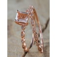 thumbnail image 2 of 1.50 carat Antique milgrain Morganite and Diamond Affordable Bridal Wedding Ring Set in Rose Gold for Women, 2 of 2