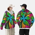 thumbnail image 4 of Fotbe Veste de Protection Solaire UPF 50+ pour Hommes et Femmes, Fleur Multicolore, avec Capuche, Poches, Randonnée, Performance Extérieure - Très Grand, 4 of 7