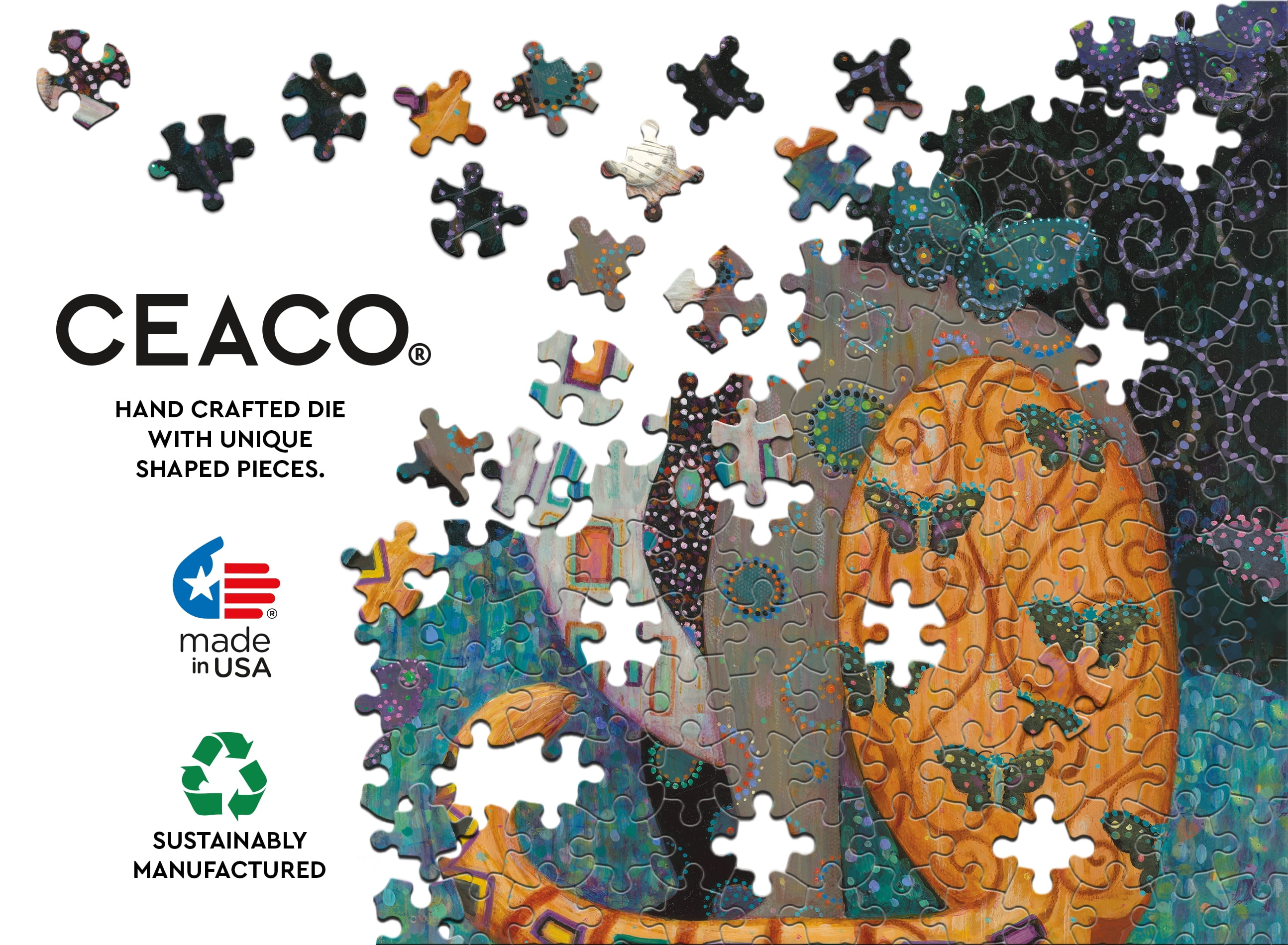 Ceaco 550-Piece Kleo Kats Flutter Interlocking Jigsaw Puzzle