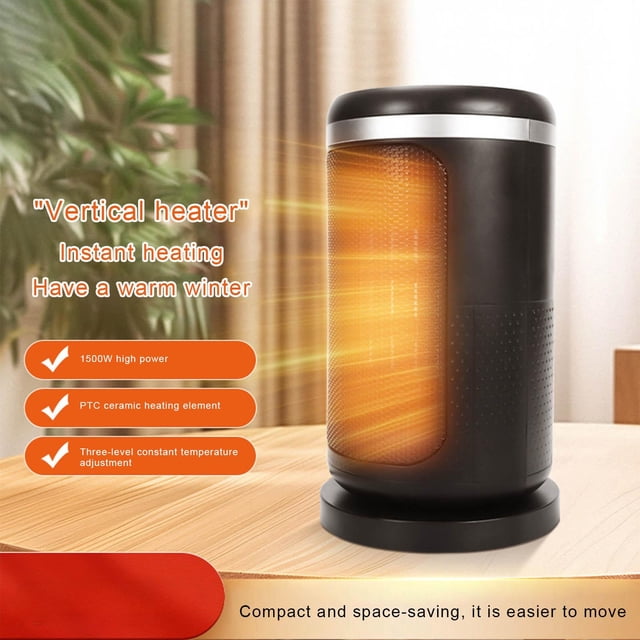 EGNMCR 1500W Ceramic Portable Desktop Silent Space Heater Fan - 3 - Speed Over Shut - Off Touch Control Overheat Protection Desktop Space Heater